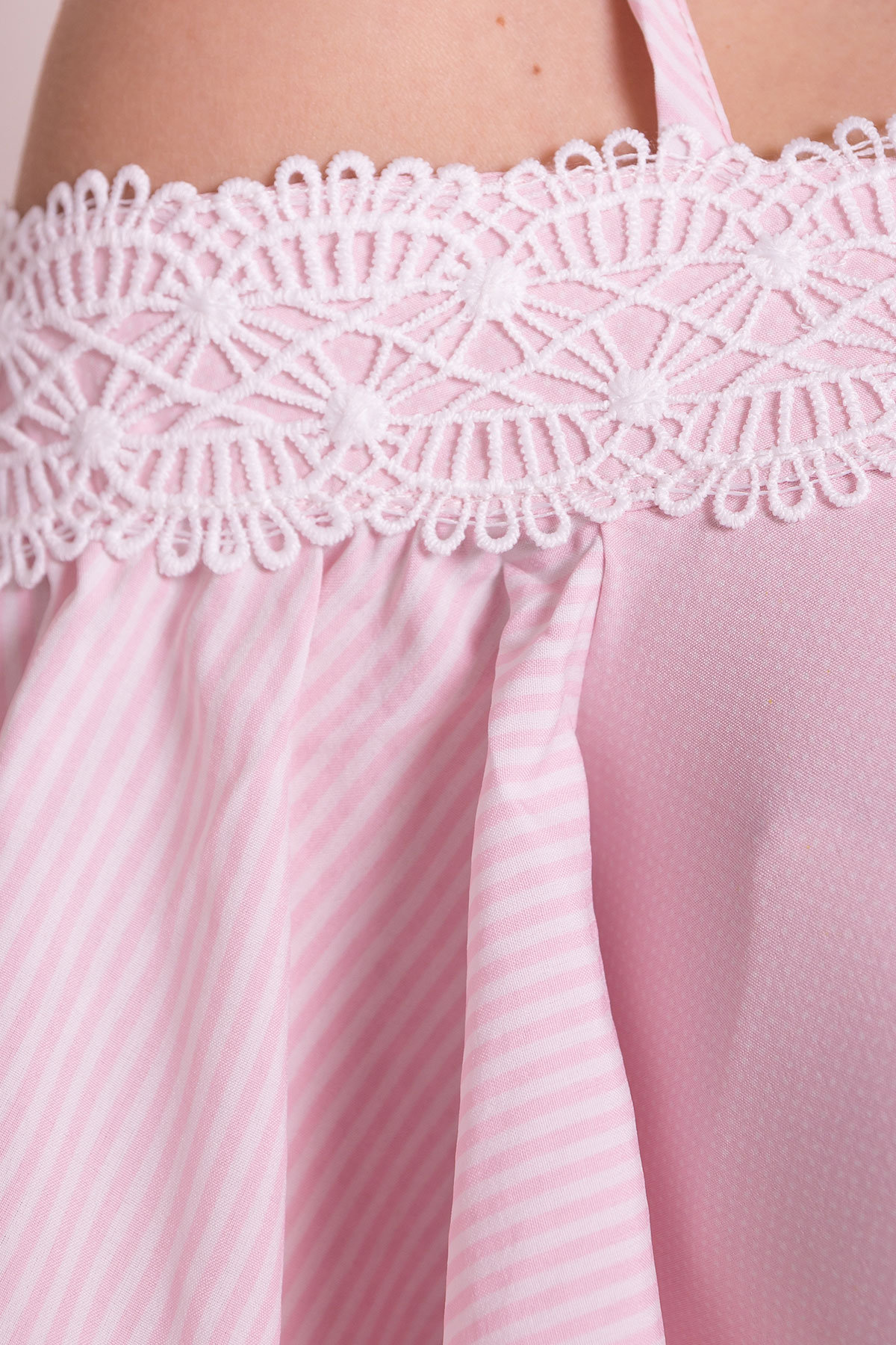 Платье Виолетта 4984 Цвет: Розовый/молоко горох 1