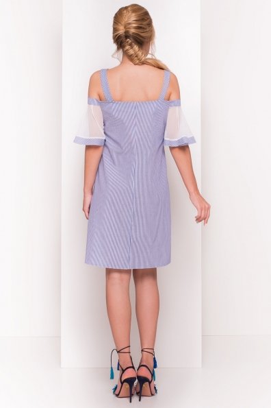 Платье с открытыми плечами Римма 5023 Цвет: Темно-синий/белый 1