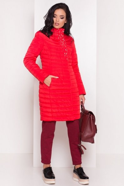 Стильное стеганое пальто Блисс 4520 Цвет: Красный