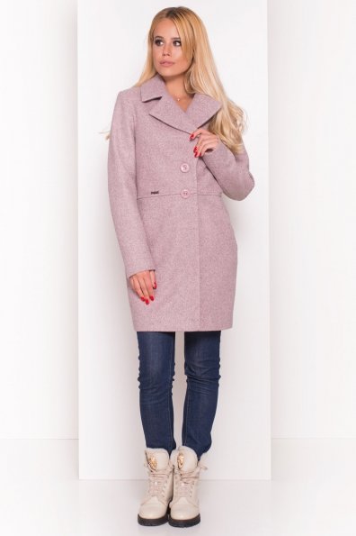 Стильное демисезонное пальто Габриэлла 5295 Цвет: Серый/розовый