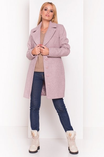 Стильное демисезонное пальто Габриэлла 5295 Цвет: Серый/розовый