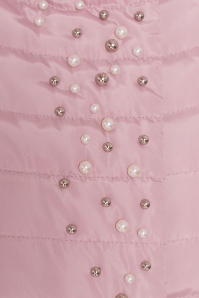 Стильное стеганое пальто Блисс 4520 Цвет: Серый/розовый