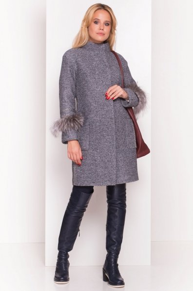 Зимнее пальто с мехом Приоритет 5457 Цвет: Серый Темный LW-5