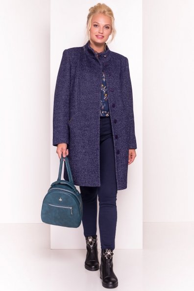 Пальто на потайных пуговицах Сплит Donna 3290 Цвет: Темно-синий