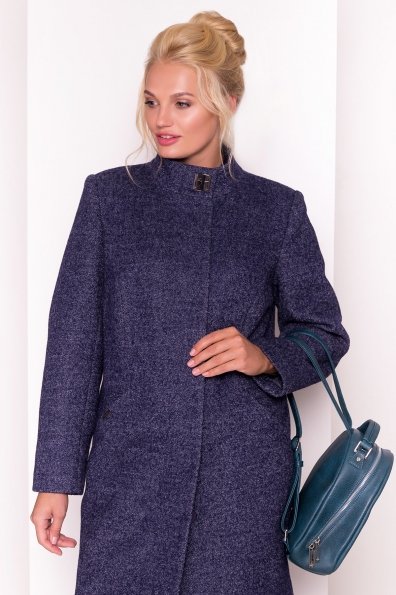 Пальто на потайных пуговицах Сплит Donna 3290 Цвет: Темно-синий