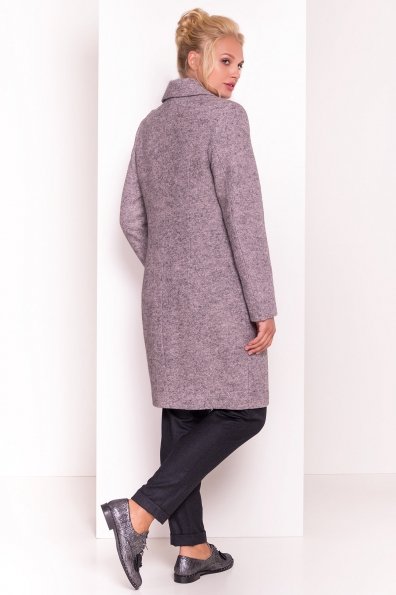 Шерстяное демисезонное пальто Габриэлла Donna 4554 Цвет: Серый/розовый-LW25