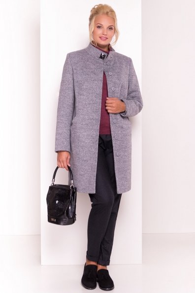 Пальто на потайных пуговицах Сплит Donna 3290 Цвет: Серый 48