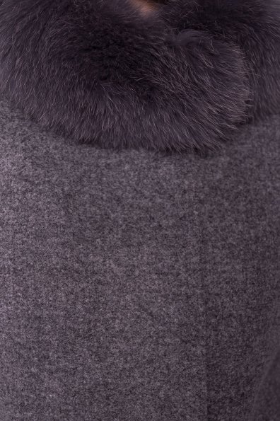 Утепленное пальто зима с натуральным мехом Фортуна 3832 Цвет: Серый Темный