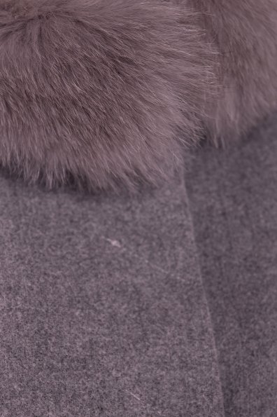 Утепленное пальто зима с натуральным мехом Фортуна 3832 Цвет: Серый