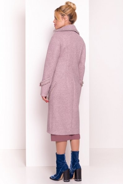 Кашемировое демисезонное пальто с декором Алина 5248 Цвет: Серый/розовый