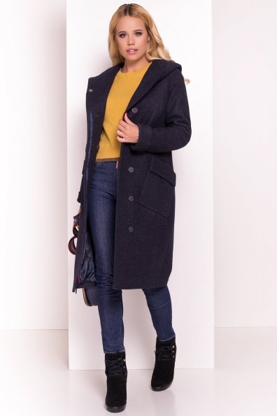 Пальто зима с капюшоном Анджи 5476 Цвет: Темно-синий