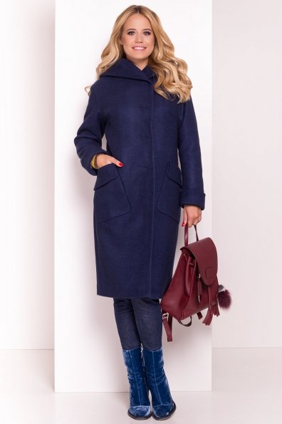Пальто зима с капюшоном Анджи 5476 Цвет: Темно-синий 17