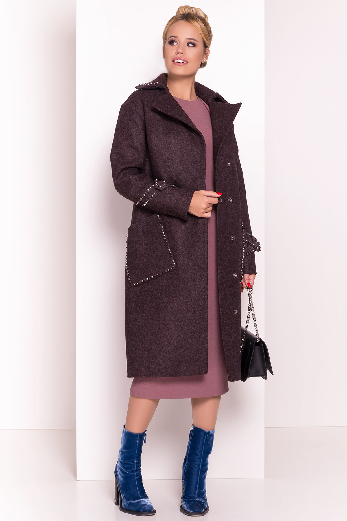 Пальто женские демисезонные недорого от Modus Кашемировое демисезонное пальто с декором Алина 5248
