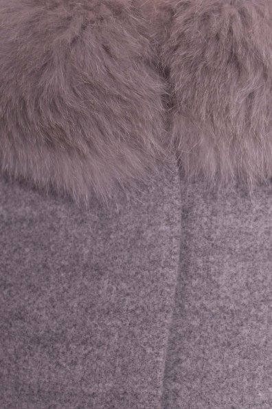 Пальто зима с меховым воротником стойкой Габи 4175 Цвет: Серый