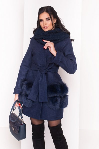 Женское пальто зима Клодис 3817 Цвет: Темно-синий 17