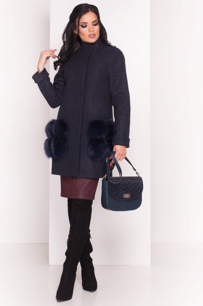Женское пальто зима Клодис 3817 Цвет: Темно-синий