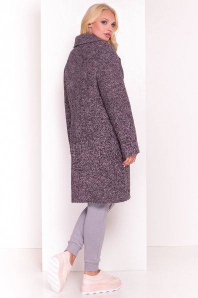 Однобортное пальто с потайной застежкой Арсина Donna 4451 Цвет: Черный/розовый-LW19