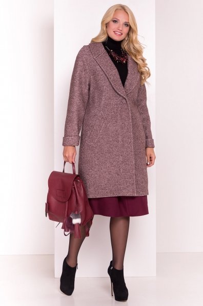 Однобортное пальто с потайной застежкой Арсина Donna 4451 Цвет: Кофе LW-4