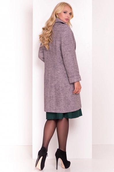 Однобортное пальто с потайной застежкой Арсина Donna 4451 Цвет: Серый/розовый-LW25