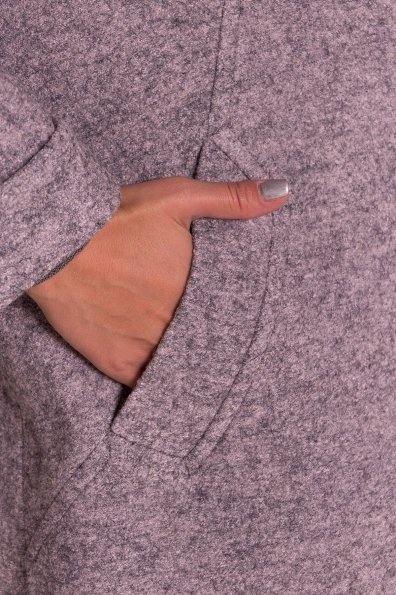 Однобортное пальто с потайной застежкой Арсина Donna 4451 Цвет: Серый/розовый-LW25