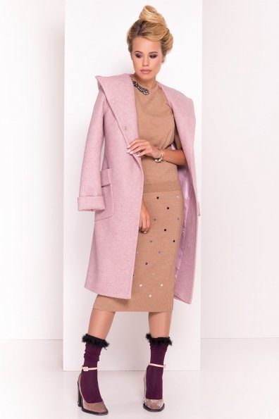 Пальто Анджи 5381 Цвет: Серый/розовый 9