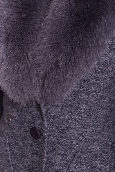 Утепленное пальто зима с накладными карманами Габриэлла 4155 Цвет: Серый темный LW-22