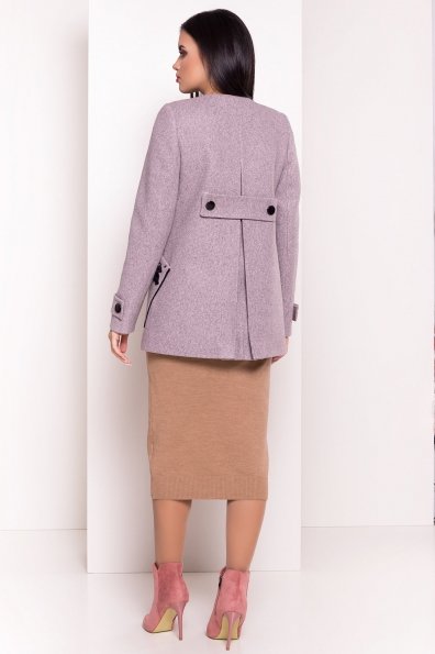 Укороченное пальто-трапеция с вышивкой Латта 5526 Цвет: Серый/розовый 78