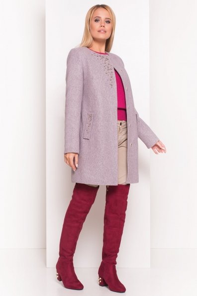 Пальто Парис 5404 Цвет: Серый/Розовый 78