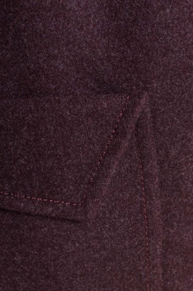 Демисезонное пальто с воротником стойка Эста 5417 Цвет: Марсала