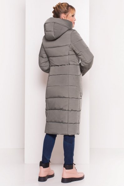 Пуховик-пальто с поясом Жако 5540 Цвет: Хаки