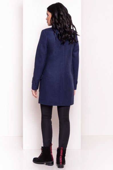 Демисезонное пальто с воротником стойка Эста 5417 Цвет: Темно-синий 17