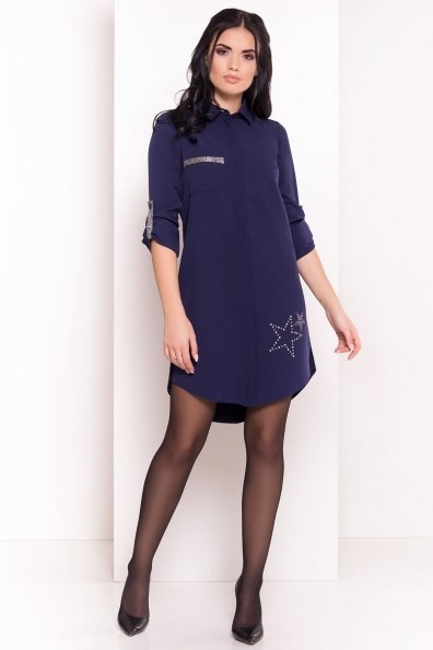 Платье-рубашка Баунти 5562 Цвет: Темно-синий