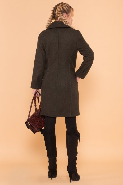 Классическое однобортное пальто зима с отложным воротником Приора 5835 Цвет: Хаки