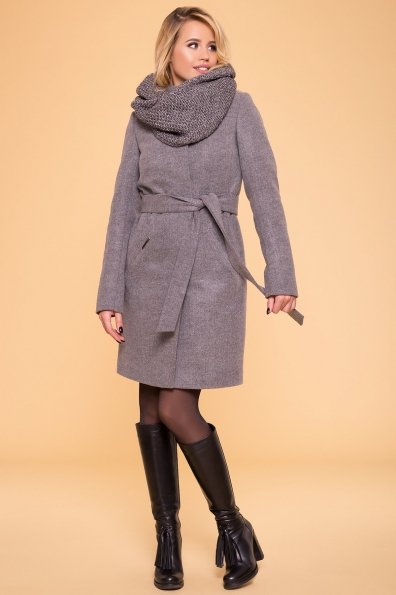 Пальто зима (шарф-хомут в комплекте) Люцея 5884 Цвет: Серый 18