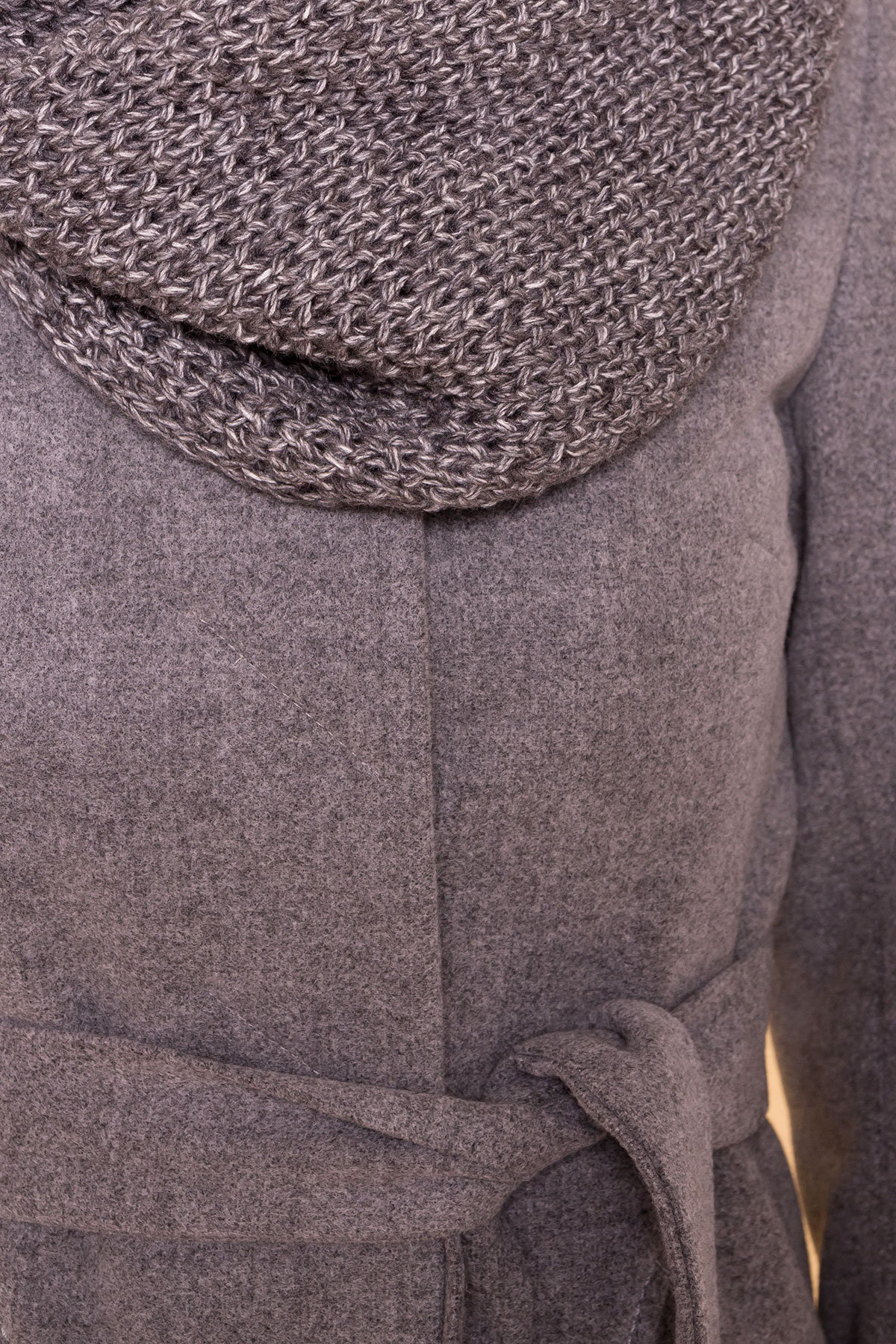 Пальто зима (шарф-хомут в комплекте) Люцея 5884 Цвет: Серый 18