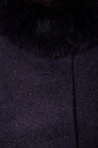 Пальто зима с меховым воротником стойкой Габи 4175 Цвет: Темно-синий