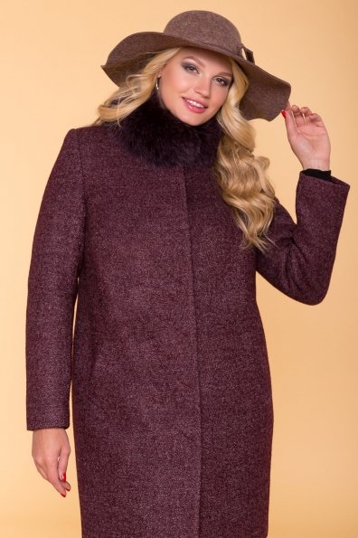 Зимнее утепленное пальто Donna Фортуна 3526 Цвет: Марсала