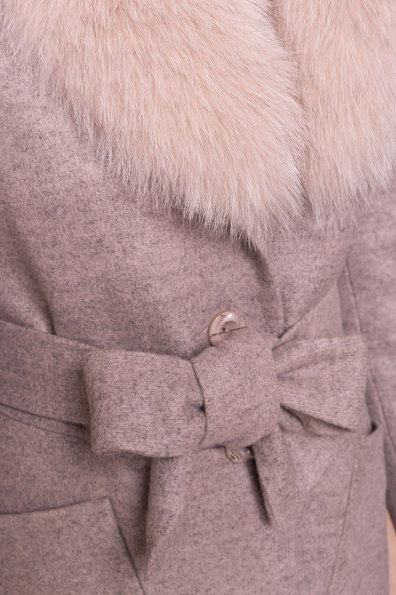 Зимнее пальто с мехом Габриэлла 5695 Цвет: Бежевый 31