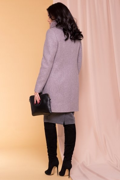 Пальто зима с прорезными карманами Фортуна 5747 Цвет: Серый/розовый 78