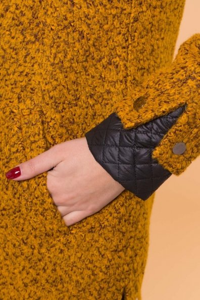 Пальто Амберг 1450  Цвет: Горчица/черный