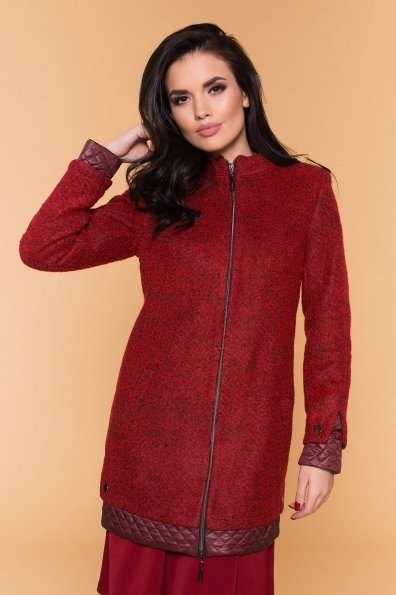 Пальто Амберг 1450  Цвет: Красный/черный/бордо