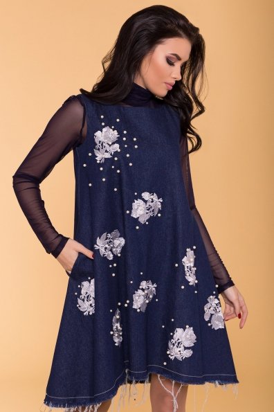 Платье Индира 3404 Цвет: Темный джинс
