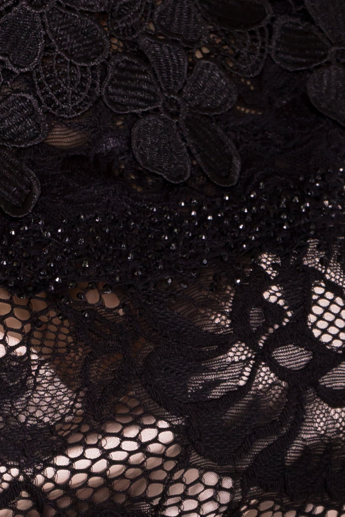 Платье Россини 4189 Цвет: Черн/беж цветы/стразы