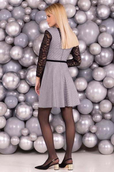 Платье с гипюровыми вставками Кассия 3851 Цвет: Черный/белый1/1