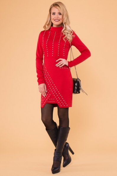 Облегающее короткое Платье Дюке 4430 Цвет: Красный