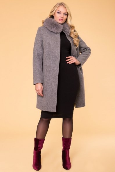 Зимнее утепленное пальто Фортуна лайт Donna 6024 Цвет: Серый 18
