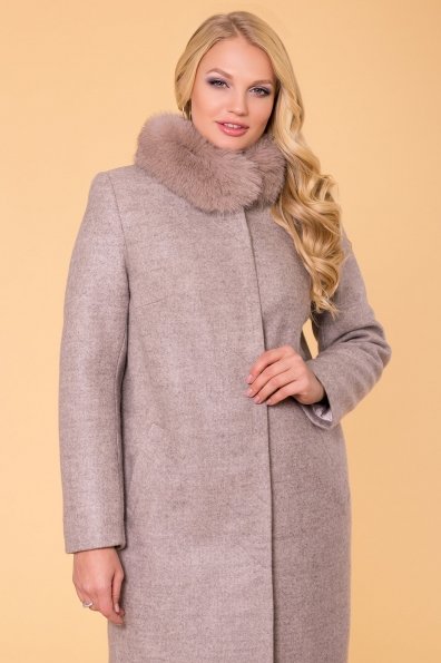 Зимнее утепленное пальто Фортуна лайт Donna 6024 Цвет: Бежевый 31