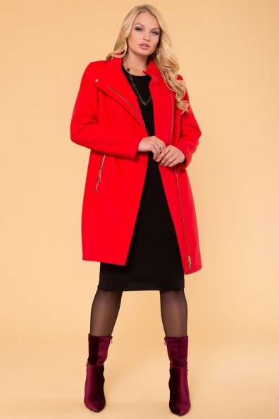 Красное демисезонное пальто Эльпассо 1 Donna 1096 Цвет: Красный B-020