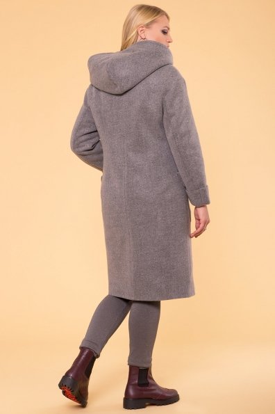Бежевое пальто на зиму Анджи DONNA 5612 Цвет: Серый 18
