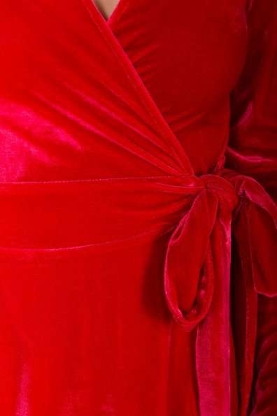 Платье Жозель миди велюр 6033 Цвет: Красный